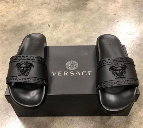 versace slide black|farfetch Versace flip flops.